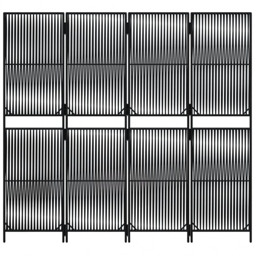 Rumdeler med 4 paneler i polyrattan - sort