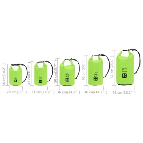 Vandtæt tørpose 30 l PVC grøn