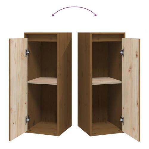 Sengeborde 2 stk. 30x30x80 cm massivt fyrretræ gyldenbrun