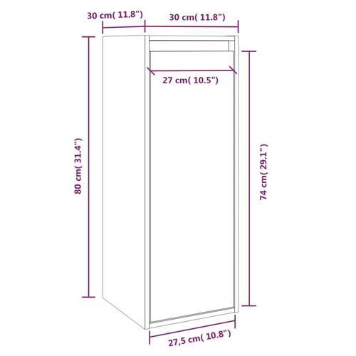 Sengeborde 2 stk. 30x30x80 cm massivt fyrretræ gyldenbrun