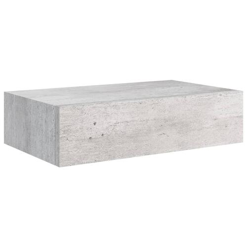 Væghylde med skuffe 40x23,5x10 cm MDF betongrå