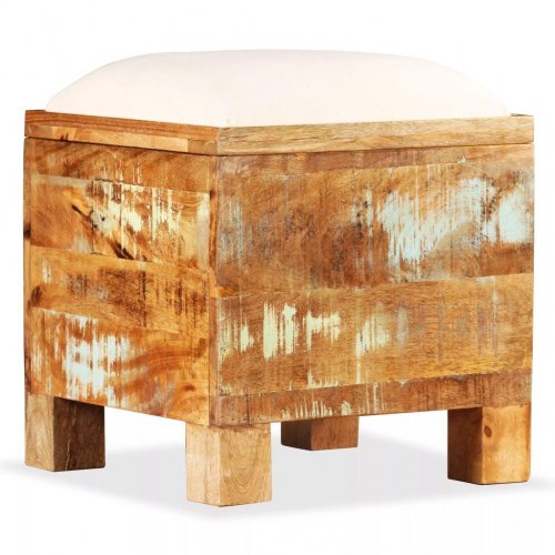 Opbevaringsbænk 40x40x45 cm massivt genbrugstræ