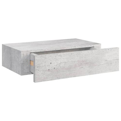Væghylde med skuffe 40x23,5x10 cm MDF betongrå