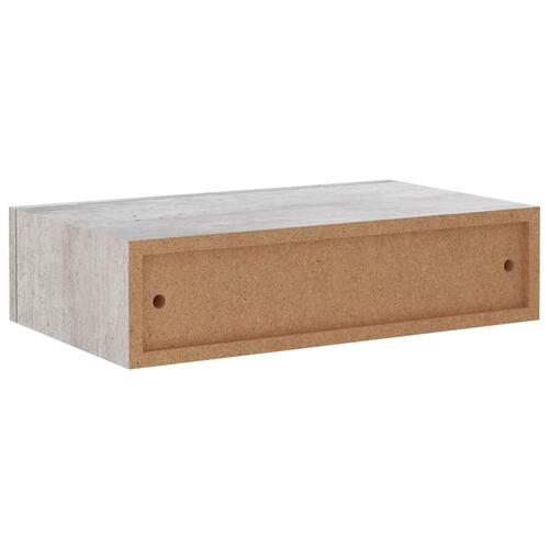 Væghylde med skuffe 40x23,5x10 cm MDF betongrå