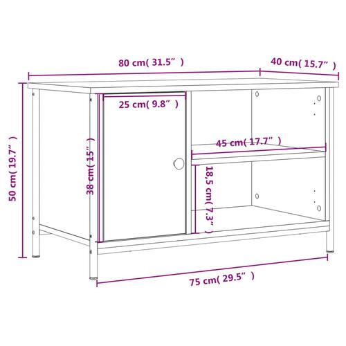 Tv-bord 80x40x50 cm konstrueret træ sonoma-eg