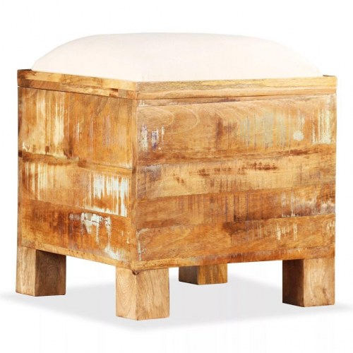Opbevaringsbænk 40x40x45 cm massivt genbrugstræ