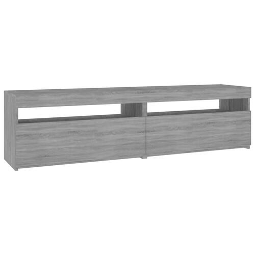 Tv-borde 2 stk. med LED-lys 75x35x40 cm grå sonoma-eg