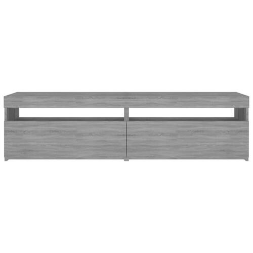 Tv-borde 2 stk. med LED-lys 75x35x40 cm grå sonoma-eg