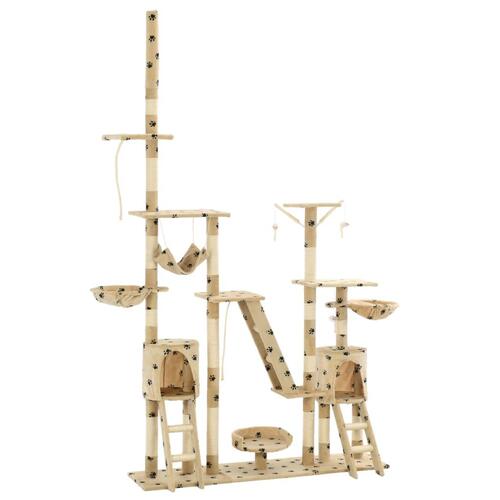 Kradsetræ til katte med sisal-kradsestolper 230-250 cm poteprint beige