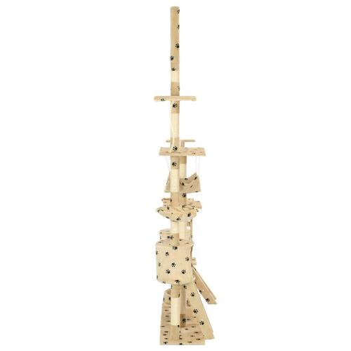 Kradsetræ til katte med sisal-kradsestolper 230-250 cm poteprint beige