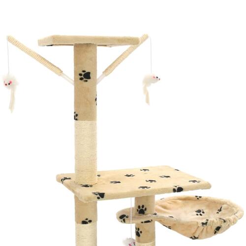 Kradsetræ til katte med sisal-kradsestolper 230-250 cm poteprint beige
