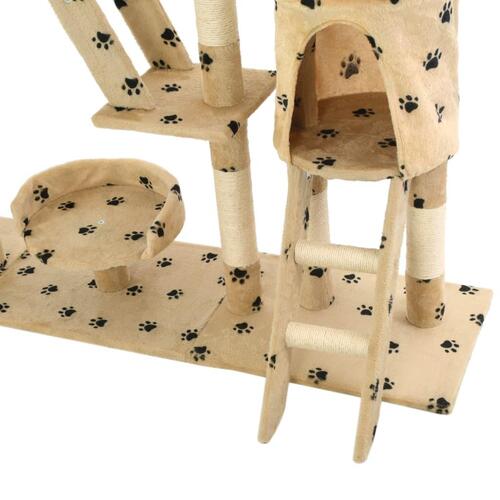 Kradsetræ til katte med sisal-kradsestolper 230-250 cm poteprint beige