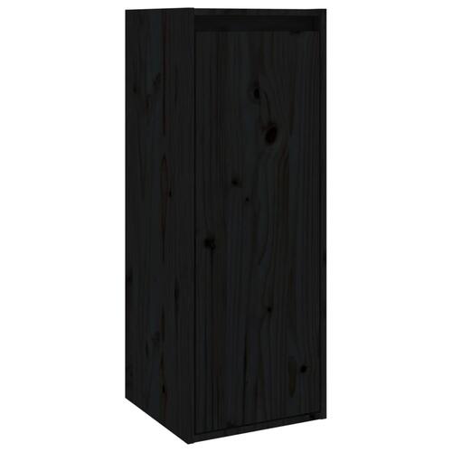 Vægskabe 2 stk. 30x30x60 cm massivt fyrretræ sort