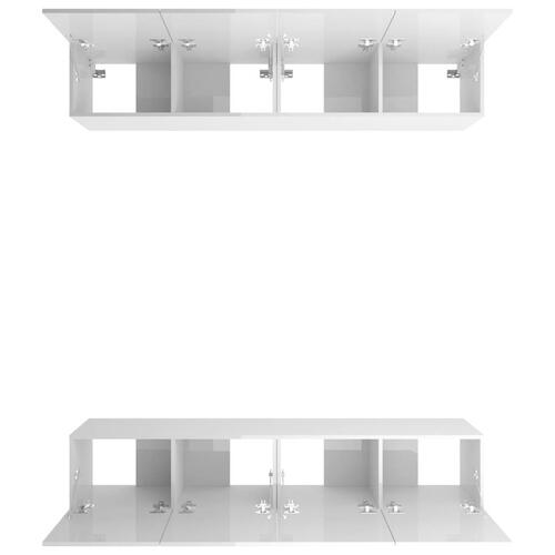 Tv-skabe 4 stk. 80x30x30 cm konstrueret træ hvid højglans