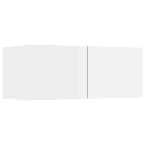 Tv-skabe 4 stk. 80x30x30 cm konstrueret træ hvid højglans