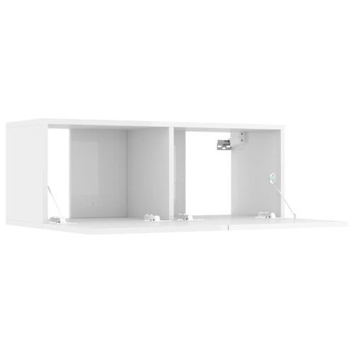 Tv-skabe 4 stk. 80x30x30 cm konstrueret træ hvid højglans