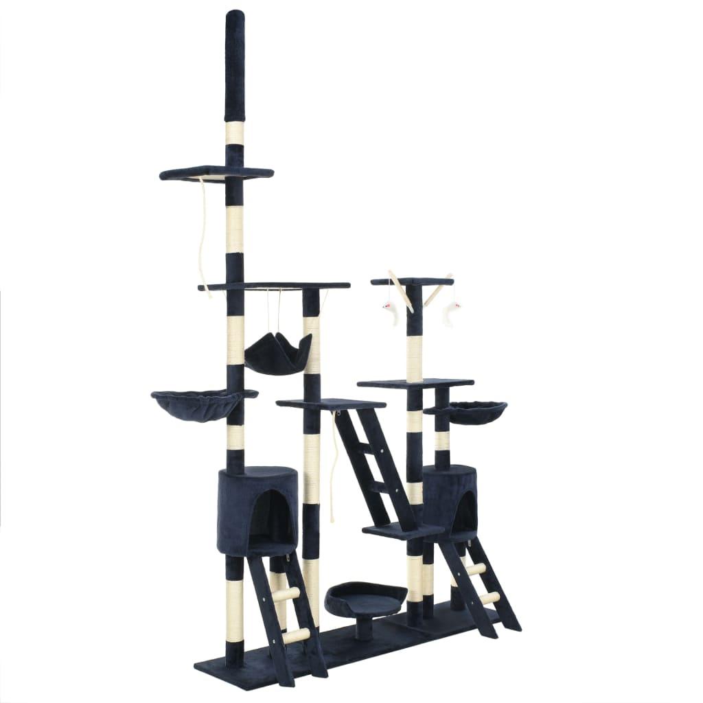 Kradsetræ til katte med sisal-kradsestolper 230-250 cm blå