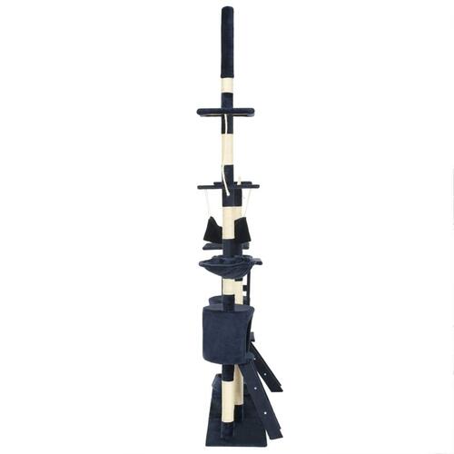 Kradsetræ til katte med sisal-kradsestolper 230-250 cm blå