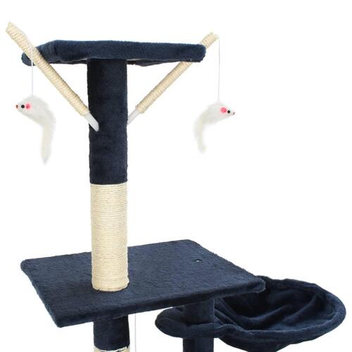 Kradsetræ til katte med sisal-kradsestolper 230-250 cm blå