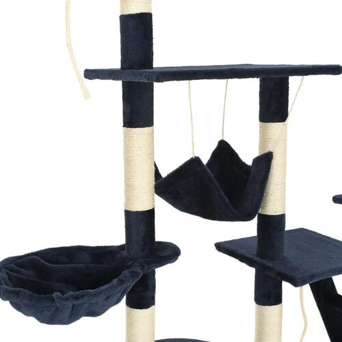 Kradsetræ til katte med sisal-kradsestolper 230-250 cm blå
