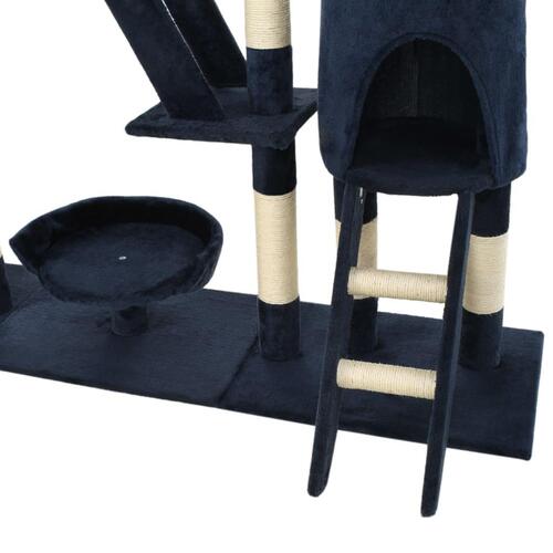 Kradsetræ til katte med sisal-kradsestolper 230-250 cm blå