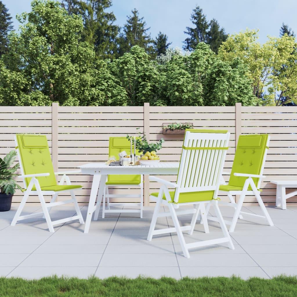 Stolehynder m. høj ryg 4 stk. oxfordstof lysegrøn billede