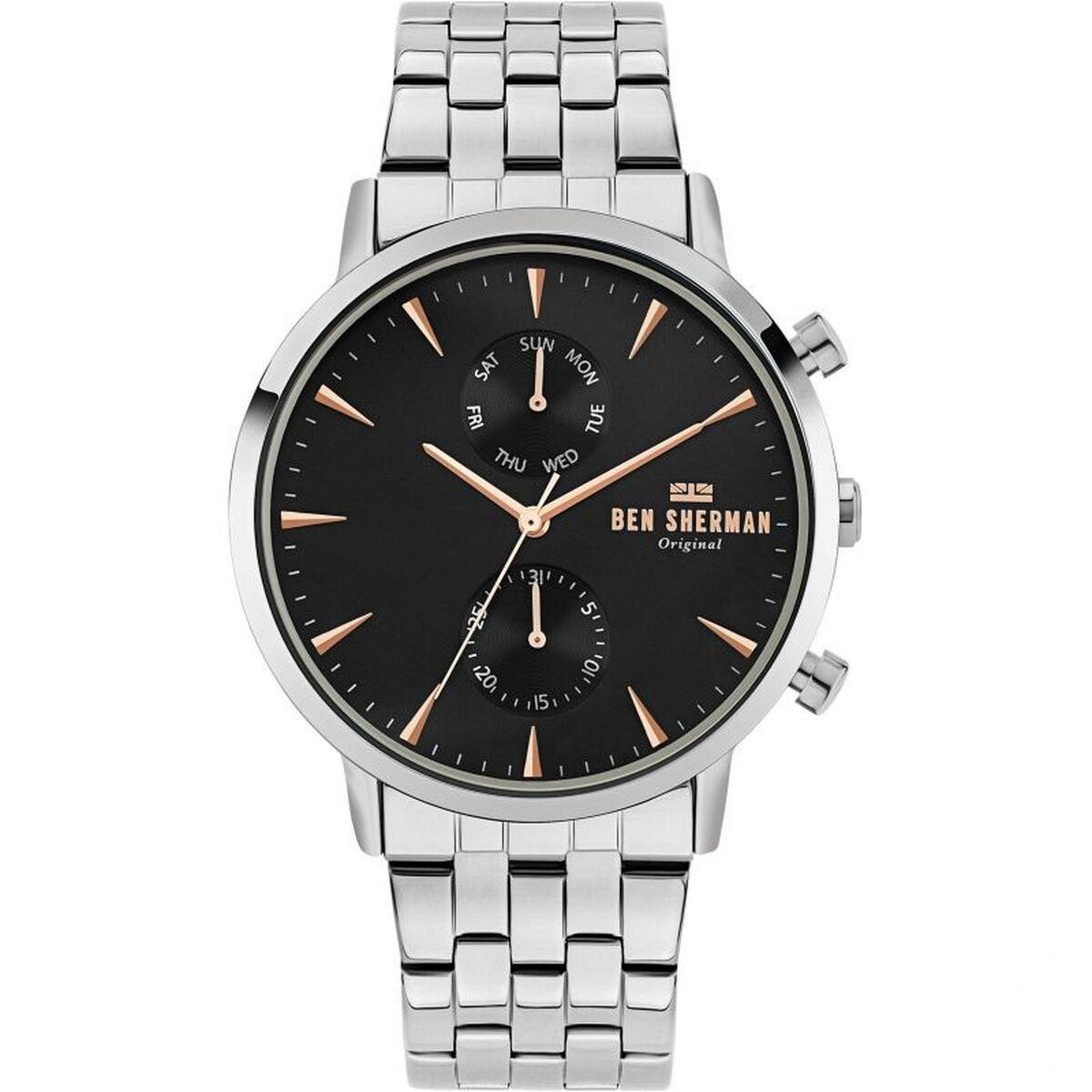 Ben Sherman herreur - rustfrit stål, Ø 43 mm, sort skive