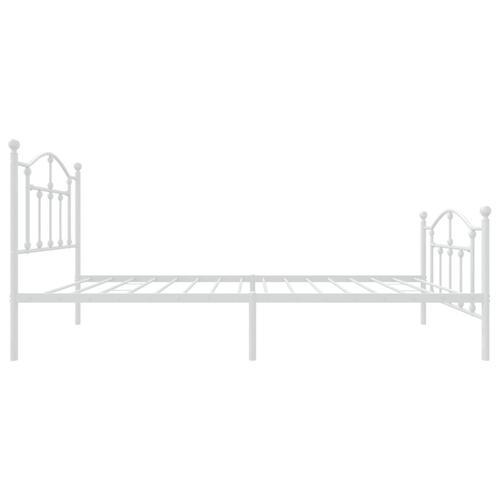 Sengeramme med sengegavl og fodgærde 90x190 cm metal hvid