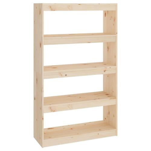 Bogreol/rumdeler 80x30x135,5 cm massivt fyrretræ