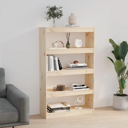 Bogreol/rumdeler 80x30x135,5 cm massivt fyrretræ