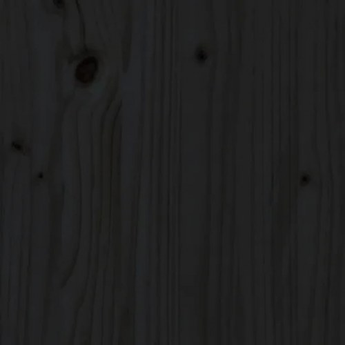 Sengegavl 126 × 4 × 100 cm i massivt fyrretræ - sort