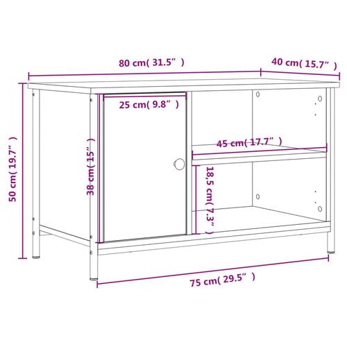 Tv-bord 80x40x50 cm konstrueret træ sort