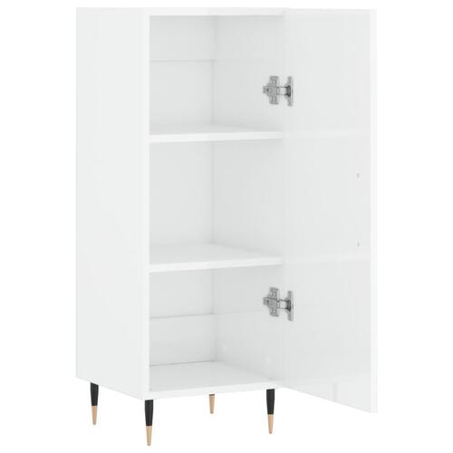 Skænk 34,5x34x90 cm konstrueret træ hvid højglans