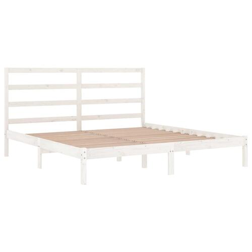 Sengestel 180x200 cm Super King massivt fyrretræ hvid
