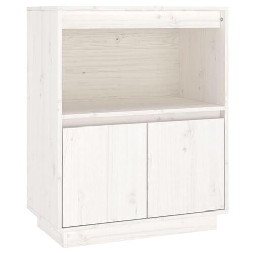 Skænk 60x34x75 cm massivt fyrretræ hvid
