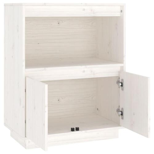 Skænk 60x34x75 cm massivt fyrretræ hvid