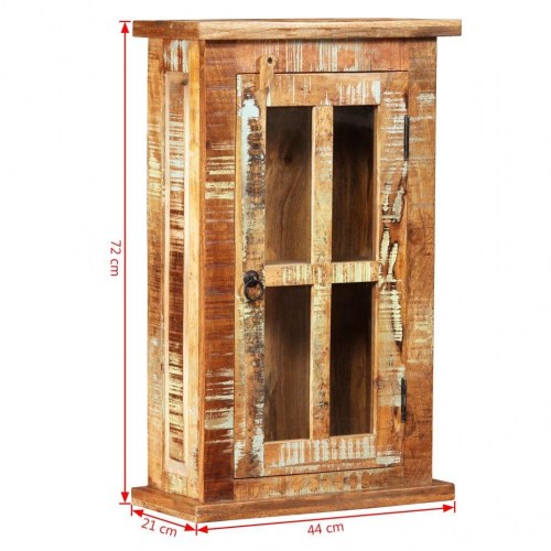 Vægskab 44x21x72 cm massivt genbrugstræ