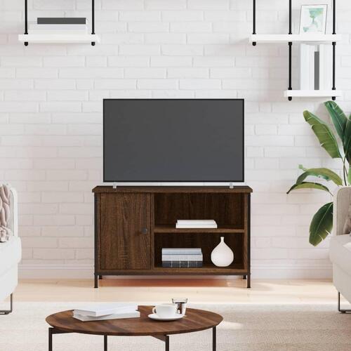 Tv-bord 80x40x50 cm konstrueret træ brun egetræsfarve