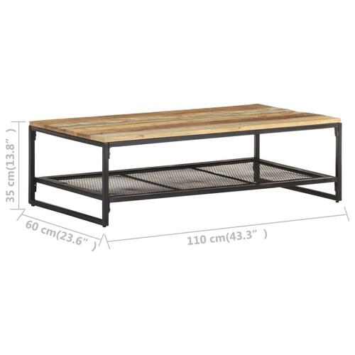 Sofabord 110x60x35 cm massivt genbrugstræ