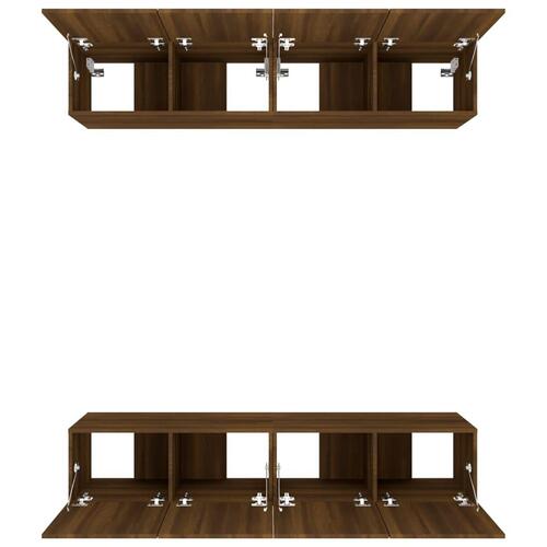 Tv-skabe 4 stk. 80x30x30 cm konstrueret træ brun egetræsfarve