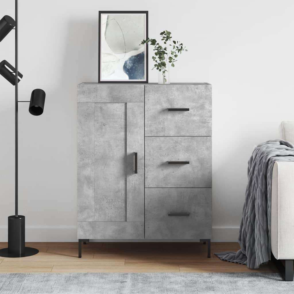 Skænk 69,5x34x90 cm konstrueret træ betongrå billede