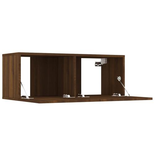 Tv-skabe 4 stk. 80x30x30 cm konstrueret træ brun egetræsfarve