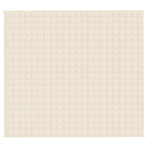 Tyngdetæppe 200x220 cm 13 kg stof lys cremefarve