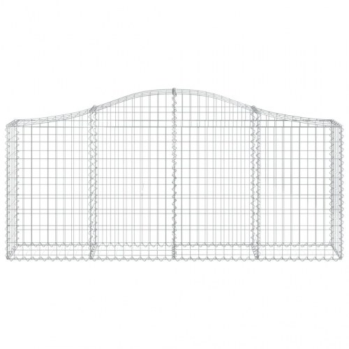 Buede gabionkurve 2 stk. - 200×30×80/100 cm i galvaniseret jern