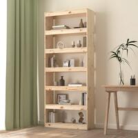 Bogreol/rumdeler 80x30x199,5 cm massivt fyrretræ