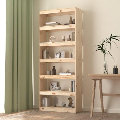 Bogreol/rumdeler 80x30x199,5 cm massivt fyrretræ