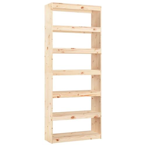 Bogreol/rumdeler 80x30x199,5 cm massivt fyrretræ