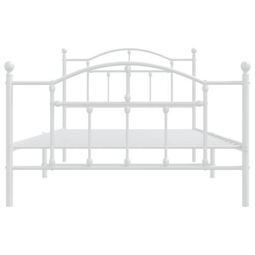 Sengeramme med sengegavl og fodgærde 107x203 cm metal hvid
