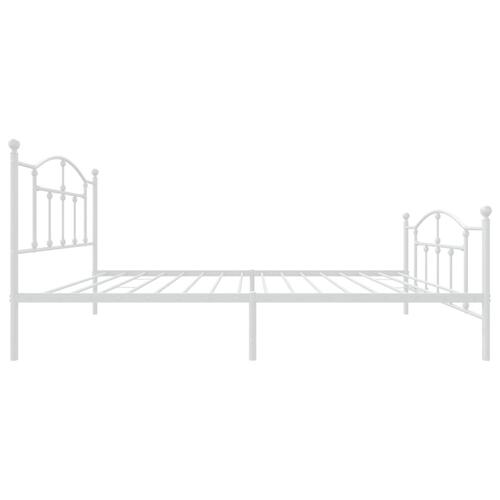 Sengeramme med sengegavl og fodgærde 107x203 cm metal hvid