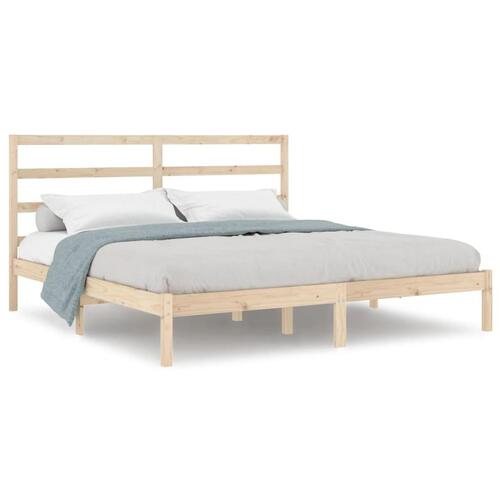 Sengeramme uden madras 200x200 cm massivt fyrretræ